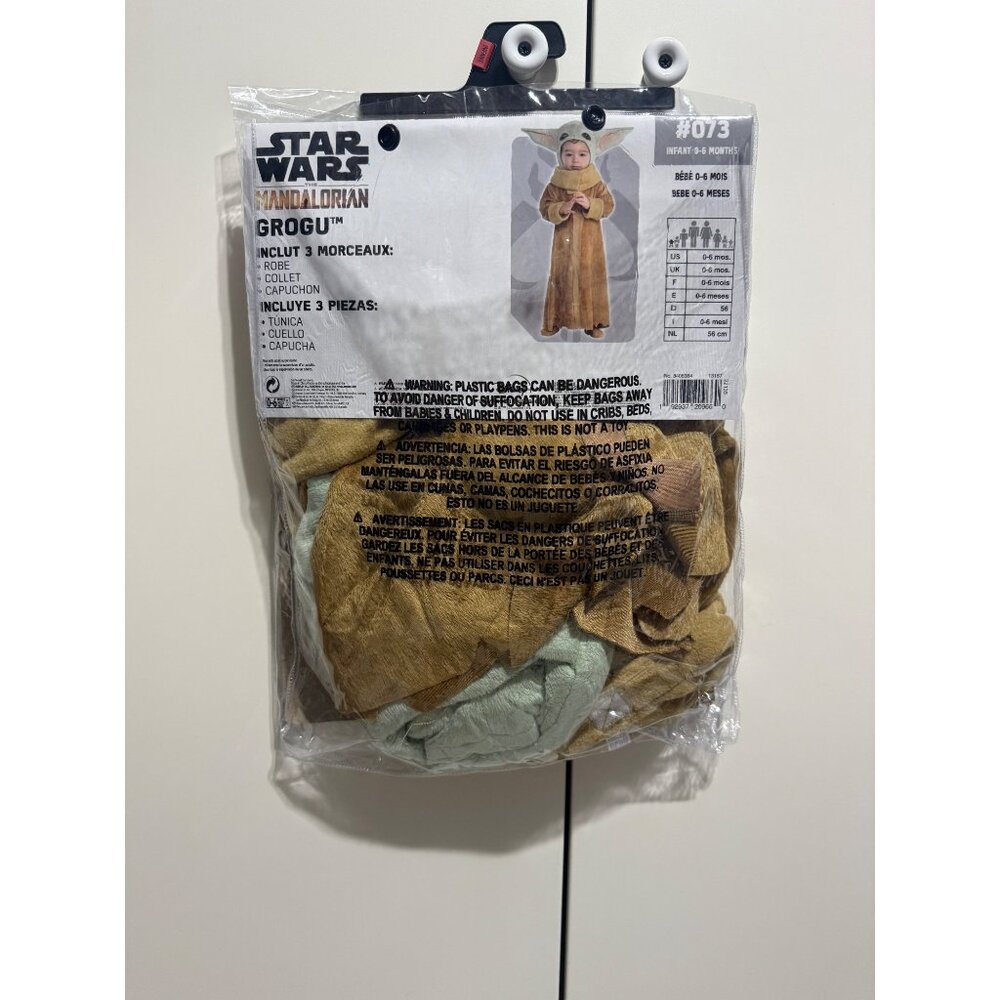 Star Wars Mandalorian GROGU costume Baby Infant 0-6 months NWT robe hood collar - Picture 5 of 7